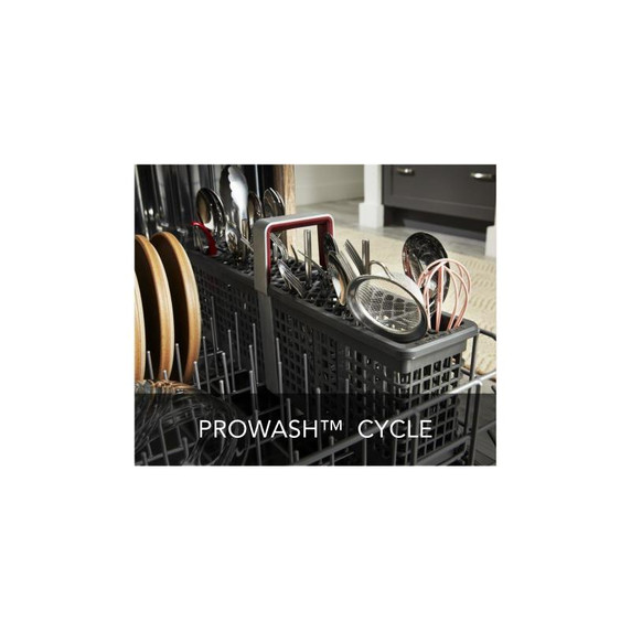 Kitchenaid® 39 dBA Dishwasher in PrintShield™ Finish with Third Level Utensil Rack KDFE204KBS