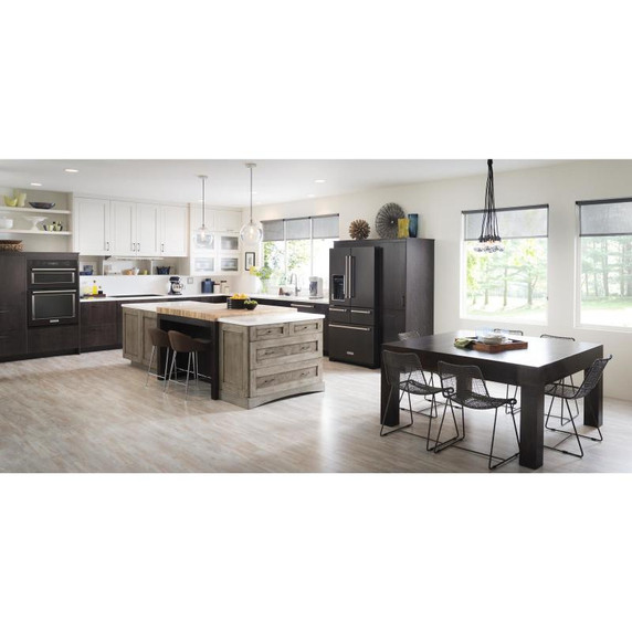 Kitchenaid® 25.8 Cu. Ft. 36" Multi-Door Freestanding Refrigerator with Platinum Interior Design and PrintShield™ Finish KRMF706EBS Kitchenaid® 25.8 Cu. Ft. 36" Multi-Door Freestanding Refrigerator with Platinum Interior Design and PrintShield™ Finish KRMF706EBS