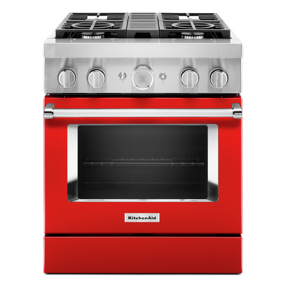 KitchenAid® 30'' Smart Commercial-Style Dual Fuel Range with 4 Burners KFDC500JPA