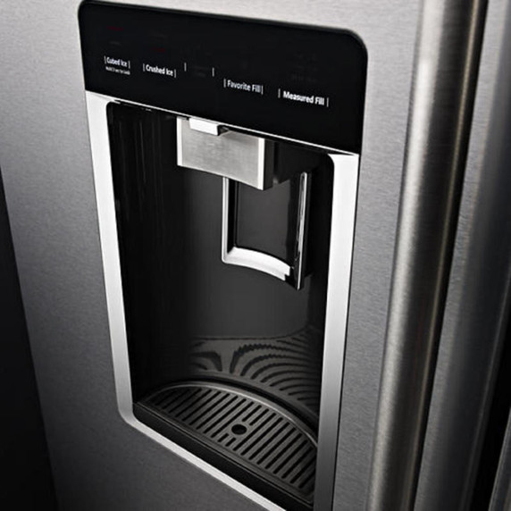 Kitchenaid® 23.8 cu. ft. 36" Counter-Depth French Door Platinum Interior Refrigerator with PrintShield™ Finish KRFC704FPS