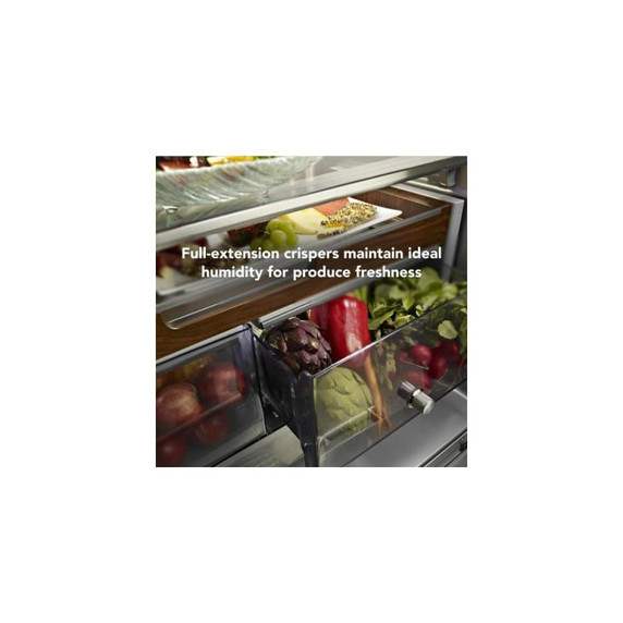 Kitchenaid® 23.8 cu. ft. 36" Counter-Depth French Door Platinum Interior Refrigerator with PrintShield™ Finish KRFC704FPS