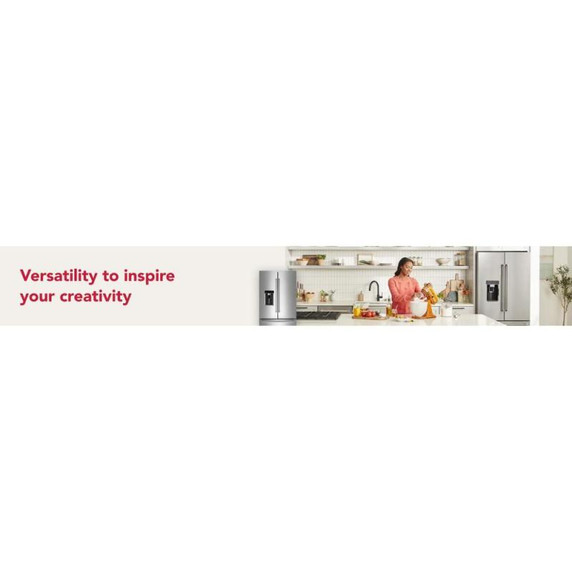 Kitchenaid® 23.8 cu. ft. 36" Counter-Depth French Door Platinum Interior Refrigerator with PrintShield™ Finish KRFC704FPS