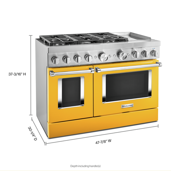 KitchenAid® 48'' Smart Commercial-Style Dual Fuel Range with Griddle KFDC558JYP