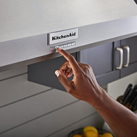 Kitchenaid® 36" 585 or 1170 CFM Motor Class Commercial-Style Wall-Mount Canopy Range Hood KVWC906KSS