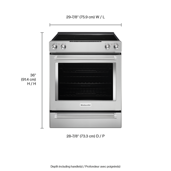 Kitchenaid® 30-Inch 5-Element Electric Convection Front Control Range YKSEG700ESS