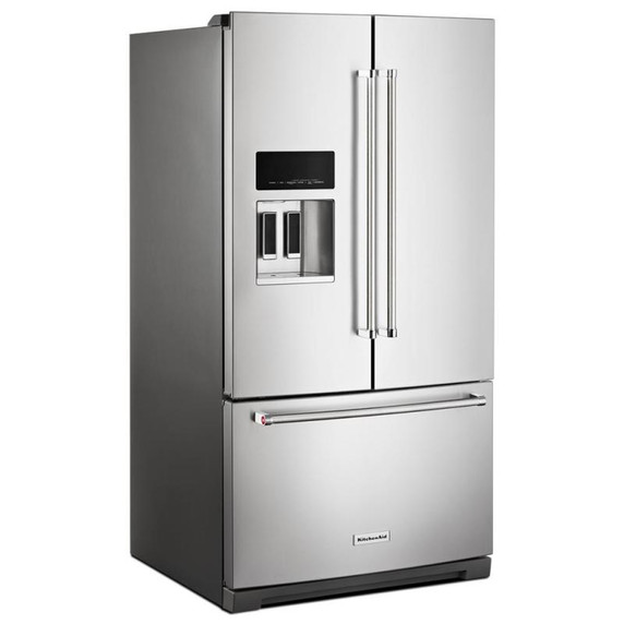 Kitchenaid® 26.8 Cu. Ft. Standard-Depth French Door Refrigerator with Exterior Ice and Water Dispenser KRFF577KPS Kitchenaid® 26.8 Cu. Ft. Standard-Depth French Door Refrigerator with Exterior Ice and Water Dispenser KRFF577KPS