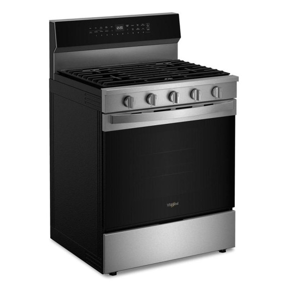 Whirlpool® 30-inch Smart Gas Range with True Convection, Steam/Self Cleaning, Rapid Preheat 5.3 CuFt Capacity WFGS7530RZ