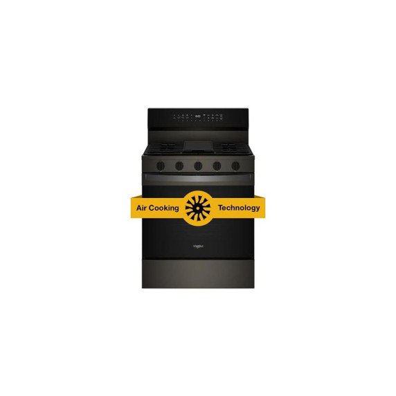 Whirlpool® 30-inch Smart Gas Range with True Convection, Steam/Self Cleaning, Rapid Preheat 5.3 CuFt Capacity WFGS7530RV