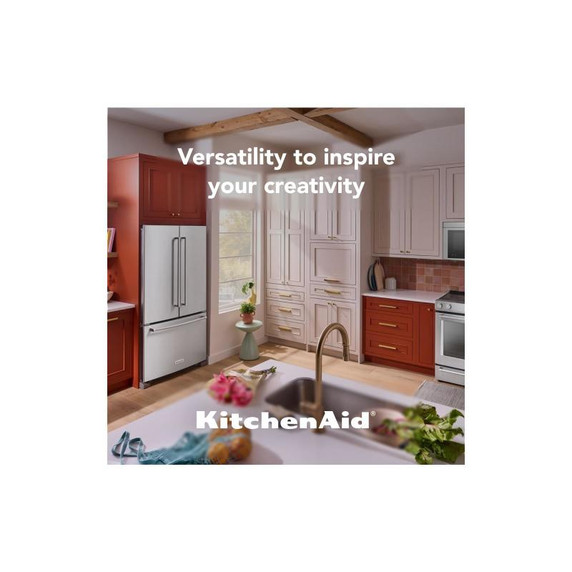 Kitchenaid® 20 cu. ft. 36-Inch Width Counter-Depth French Door Refrigerator with Interior Dispense KRFC136RPS