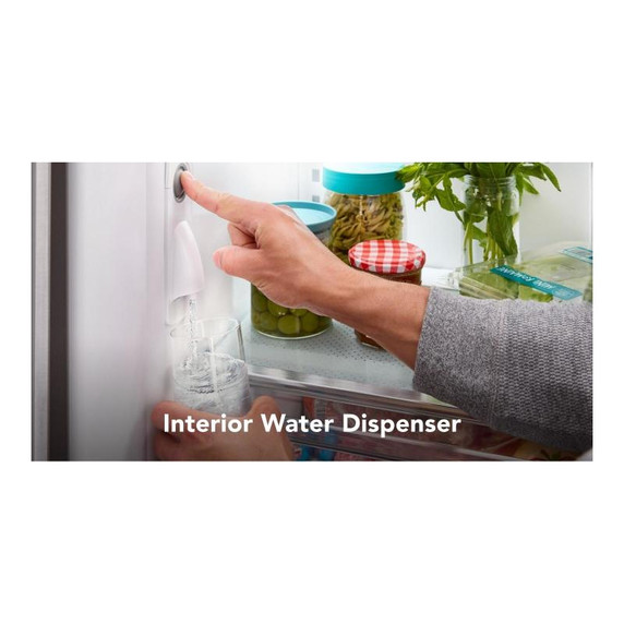 Kitchenaid® 20 cu. ft. 36-Inch Width Counter-Depth French Door Refrigerator with Interior Dispense KRFC136RBS Kitchenaid® 20 cu. ft. 36-Inch Width Counter-Depth French Door Refrigerator with Interior Dispense KRFC136RBS