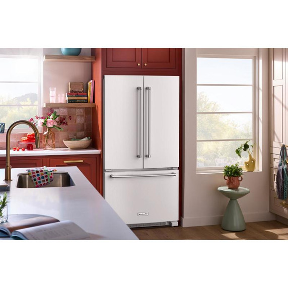 Kitchenaid® 20 cu. ft. 36-Inch Width Counter-Depth French Door Refrigerator with Interior Dispense KRFC136RWH Kitchenaid® 20 cu. ft. 36-Inch Width Counter-Depth French Door Refrigerator with Interior Dispense KRFC136RWH