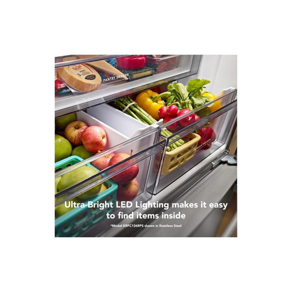 Kitchenaid® 20 cu. ft. 36-Inch Width Counter-Depth French Door Refrigerator with Interior Dispense KRFC136RWH Kitchenaid® 20 cu. ft. 36-Inch Width Counter-Depth French Door Refrigerator with Interior Dispense KRFC136RWH