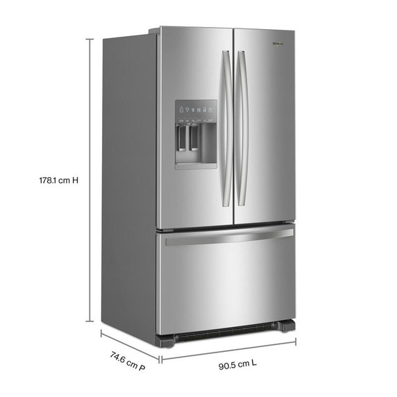 Whirlpool® 36-Inch Wide French Door Bottom Mount Refrigerator - 25 cu. ft. WRFF3436RZ Whirlpool® 36-Inch Wide French Door Bottom Mount Refrigerator - 25 cu. ft. WRFF3436RZ