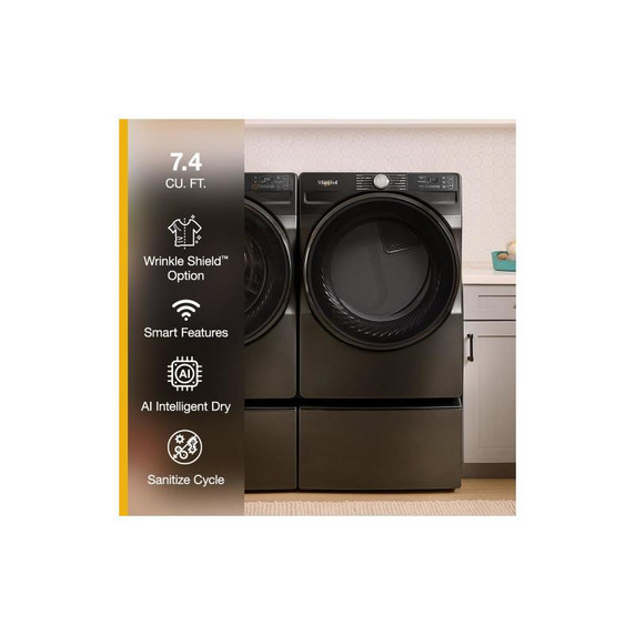 Whirlpool® 7.4 cu. ft. Smart Front Load ENERGY STAR® Electric Dryer with Wrinkle Shield™ Option YWED5720RU Whirlpool® 7.4 cu. ft. Smart Front Load ENERGY STAR® Electric Dryer with Wrinkle Shield™ Option YWED5720RU