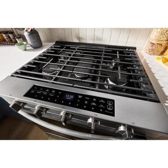 Whirlpool® 30-inch Smart Slide In Gas Range with True Convection, No Preheat Air Fry, Steam/Self Clean and High Speed Preheat WSGS7530RZ