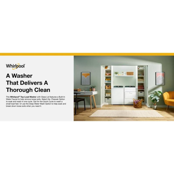 Whirlpool® 5.3 Cu. Ft. I.E.C. Top Load Impeller Washer with Built-in Faucet WTW5020SW