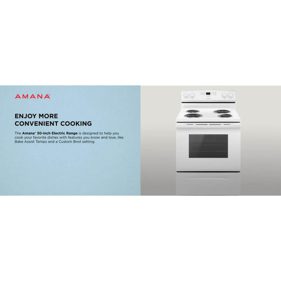 30-inch Amana® Electric Range with Bake Assist Temps ACR4303MFW