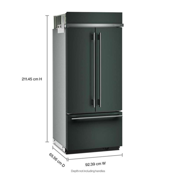 Kitchenaid® 20.8 Cu. Ft. 36" Built-In French Door Bottom Mount Refrigerator with Platinum Interior KBFN536SJP