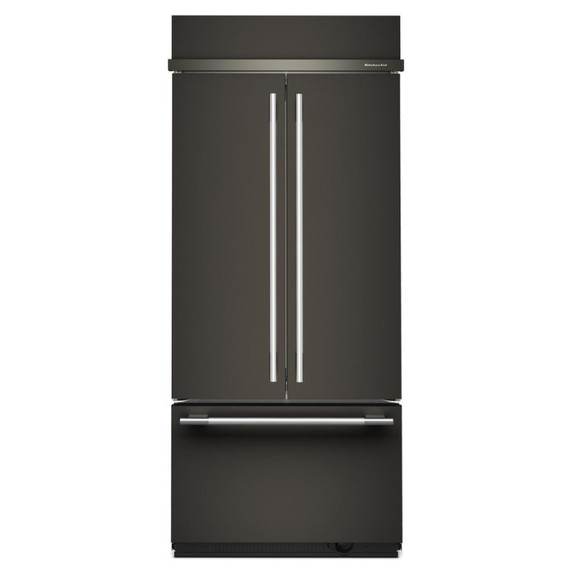 Kitchenaid® 20.8 Cu. Ft. 36" Built-In French Door Bottom Mount Refrigerator with Platinum Interior KBFN536SBE