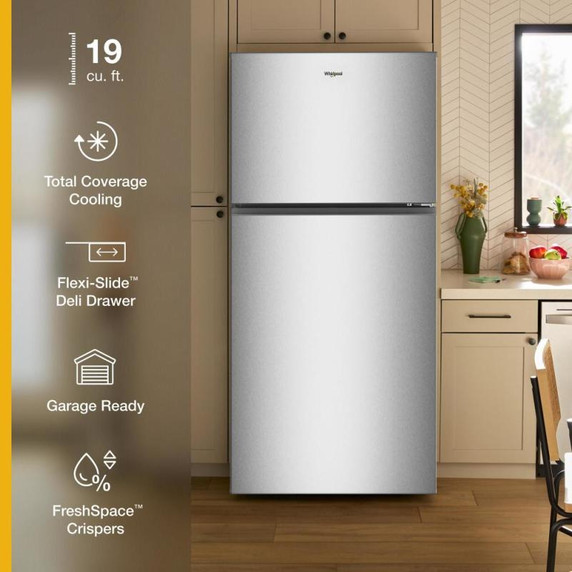 Whirlpool® 30-inch Wide Top Freezer Refrigerator with Total Coverage Cooling - 19 Cu. Ft. WRTX5419SZ