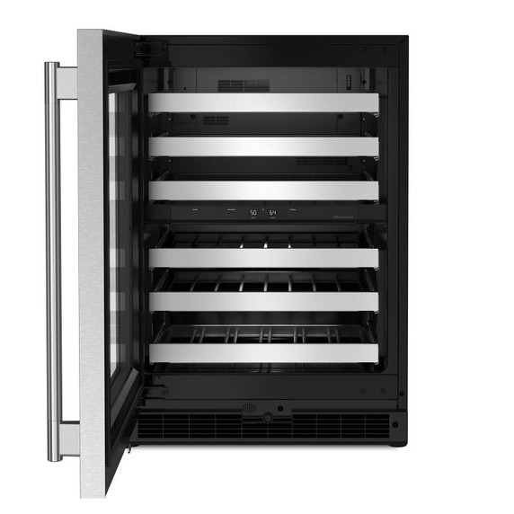 Kitchenaid® 24" Undercounter Wine Cellar with Full-Extension Metal-Front Racks KUWL324SSB Kitchenaid® 24" Undercounter Wine Cellar with Full-Extension Metal-Front Racks KUWL324SSB