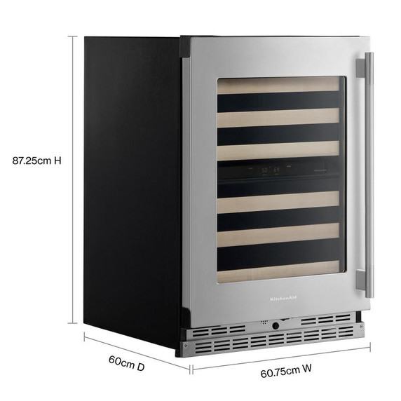 Kitchenaid® 24" Undercounter Wine Cellar with Full-Extension Wood-Front Racks KUWL524SPS Kitchenaid® 24" Undercounter Wine Cellar with Full-Extension Wood-Front Racks KUWL524SPS