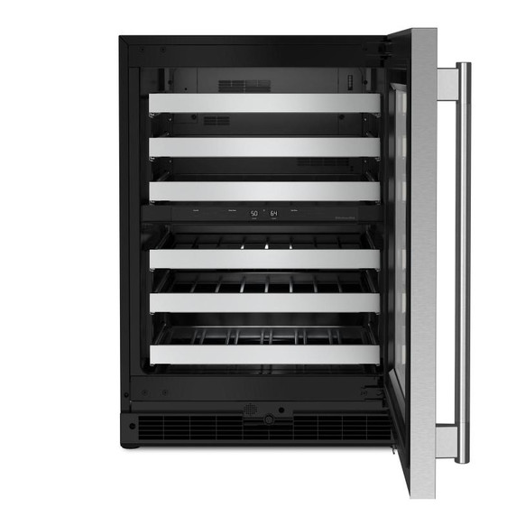 Kitchenaid® 24" Undercounter Wine Cellar with Full-Extension Metal-Front Racks KUWR324SSB Kitchenaid® 24" Undercounter Wine Cellar with Full-Extension Metal-Front Racks KUWR324SSB