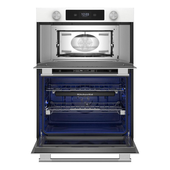 Kitchenaid® 30-inch Smart Electric Combo Wall Oven with Assisted Cooking Modes - White KOEC730SWH