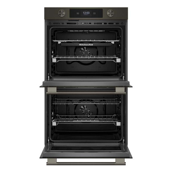 Kitchenaid® 30-inch Smart Electric Double Wall Oven with Assisted Cooking Modes - Black Ore KOED730SBE