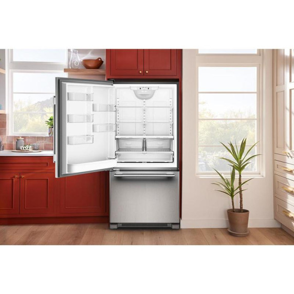 Kitchenaid® 22 Cu. Ft. 33-Inch Standard-Depth Bottom Mount Refrigerator with Left Door Swing KRBL133SPS