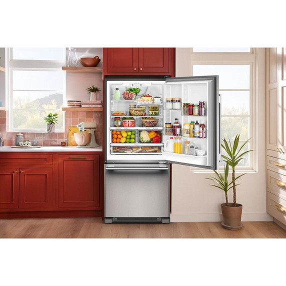 Kitchenaid® 19 Cu. Ft. 30-Inch Standard-Depth Bottom Mount Refrigerator with Right Door Swing KRBR130SPS