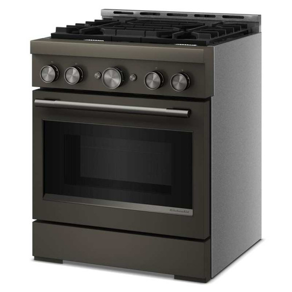 KitchenAid® 30-Inch 4 Burner Commercial-Style Gas Range with No Preheat Air Fry Mode KFGS930SBE