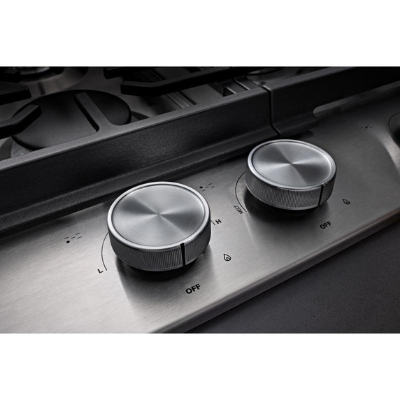 Kitchenaid® Gas-on-Metal Cooktop with 5 Versatile Burners and Edge-to-Edge Cast-Iron Grates KCGK330SSS