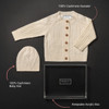 100% Cashmere Baby Gift Set in Cream - Flat lay with product highlights