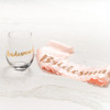 Stemless Toasting Wine Glass Gift with Pink Bridesmaid Sash