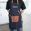 Man Wearing Leather Apron - Embroidered with Name Luca