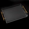 Acrylic Serving Tray with Metal Handles