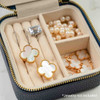 Personalized Travel Jewelry Case - closeup open with jewelry