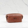 Leather Toiletry Bag - Engraved with initials KV