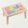 Custom Wooden Birthday Step Stool - Name & Birthday in Pastel Colors