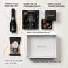 Cheers! Alcohol and Gourmet Gift Box- Flat lay with product highlights
