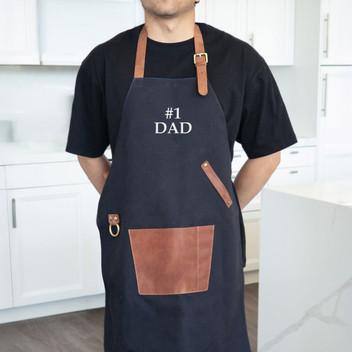 Man Wearing Leather Apron - Embroidered with #1Dad
