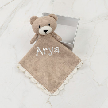 Bobbi the Bear Lovie Personalized Baby Gift - custom with Arya