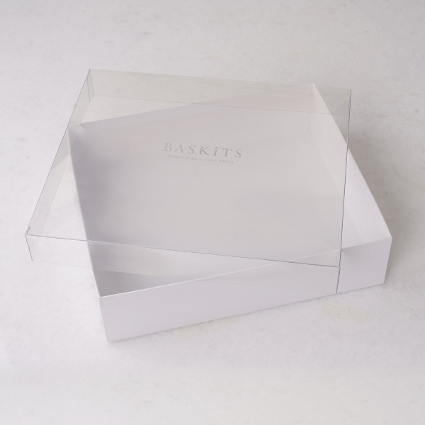 Clear Top Box Gift Basket (M White Box with Lid)