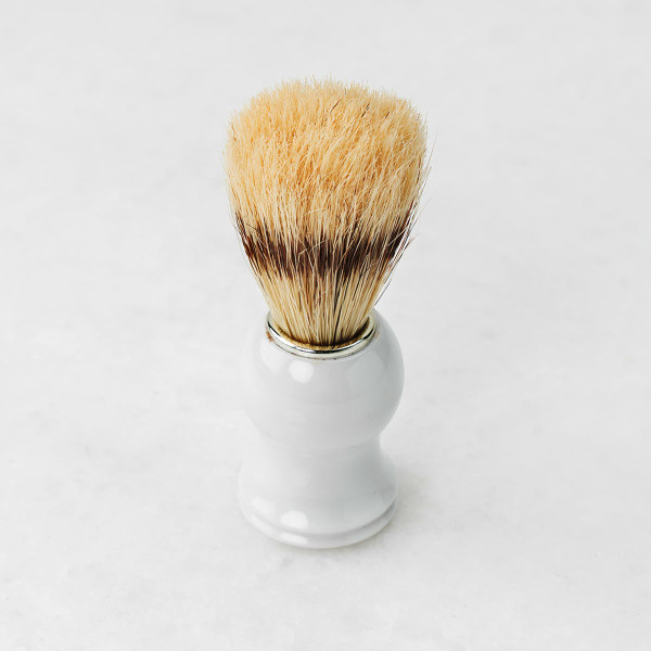 White Shaving Brush Gift Basket (390)