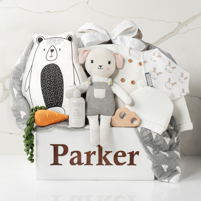 Munchkin Baby Gift Basket with Engraved Toy Box