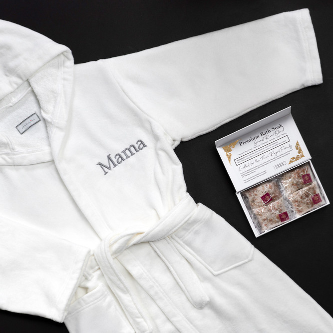 Personalized Luxe Adult Bathrobe and Bath Salts