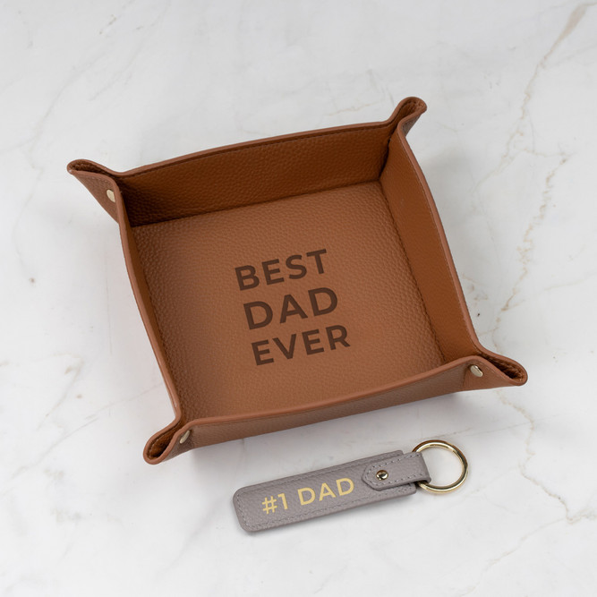 Catchall tray and keychain  - engraved