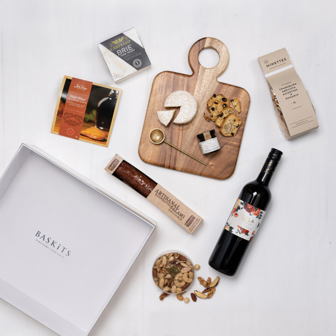 Meat, Cheese, and Wine Gift Box