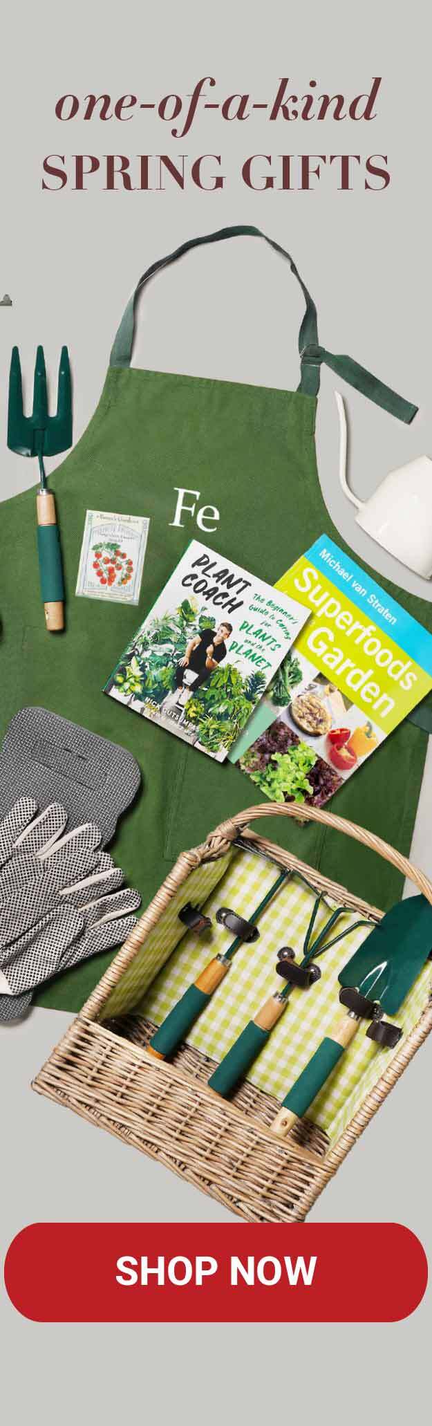 Gardening tools with a personalized apron